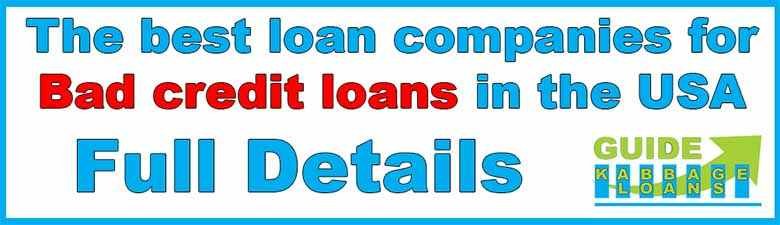 What are the best loan companies for bad credit in USA