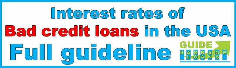 what the interest rate for bad credit loan in USA