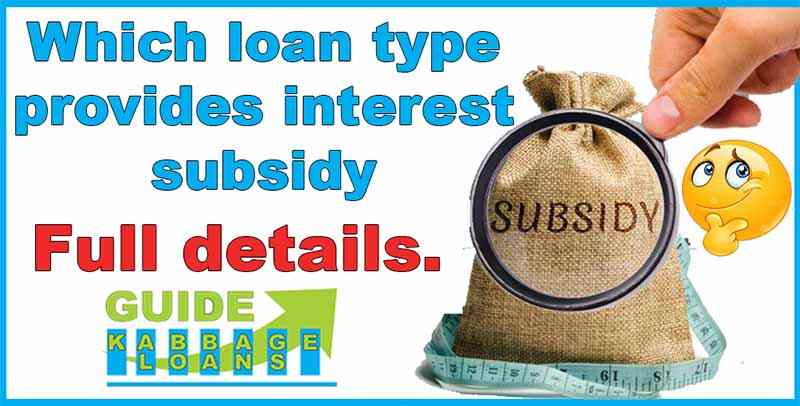 which loan type provides interest subsidy