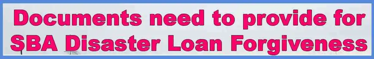 What documentation do I need to provide for SBA disaster loan forgiveness