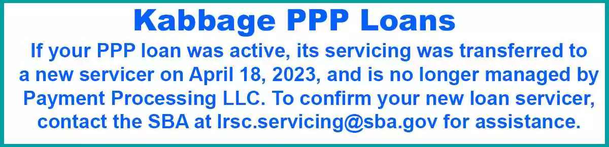 Kabbage PPP Loan Customer Service details