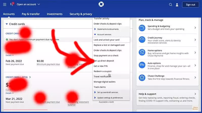 Get a Voided Check from Chase Bank by net banking step 3