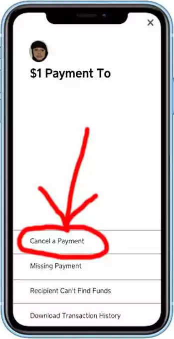 cancel Cash App payment that is pending step 3