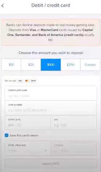 How to Add Cash App Card to Fanduel step4