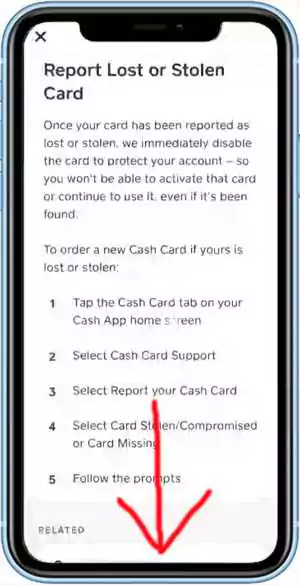 How to report a Cash App Card Lost step 6