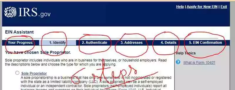 Get an Employer Identification Number step 4