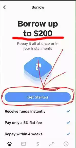 borrow $200 from Cash App step 1